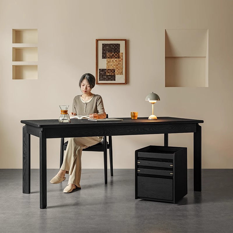 White ash movable side cabinet