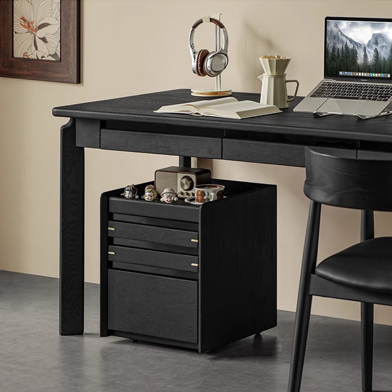 White ash movable side cabinet