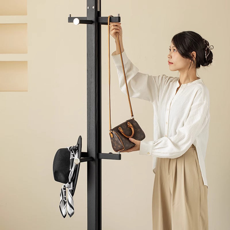 Stylish compact rack made of white ash