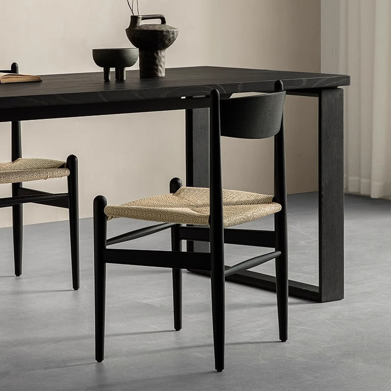 White ash paper cord dining chair