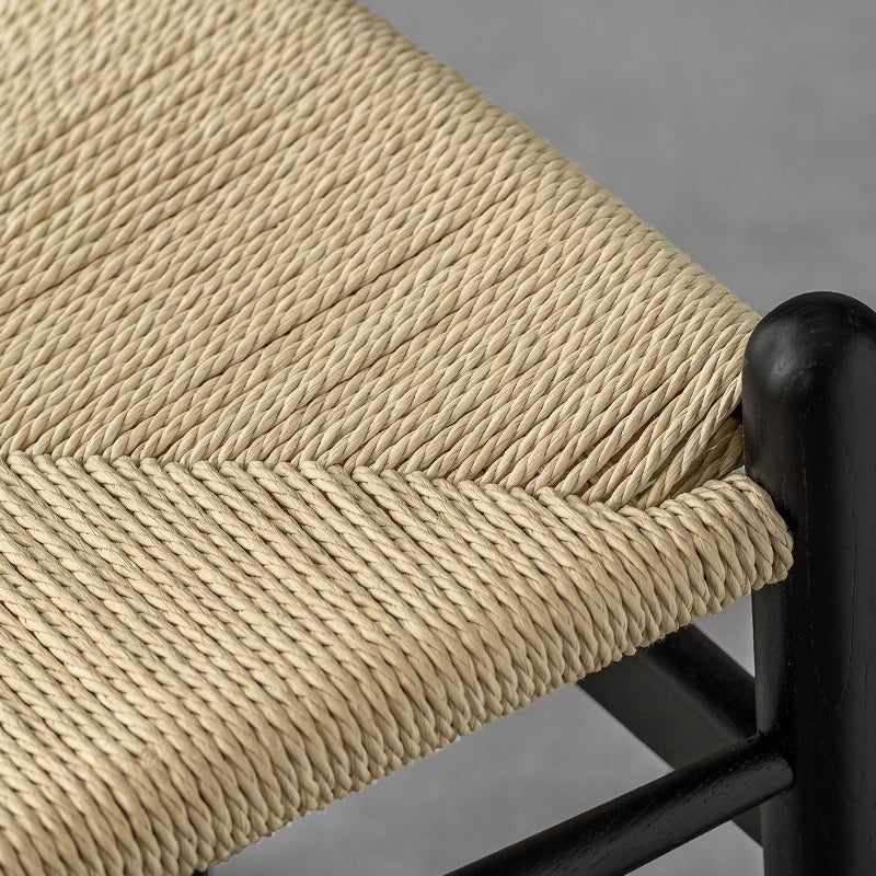 White ash paper cord dining chair