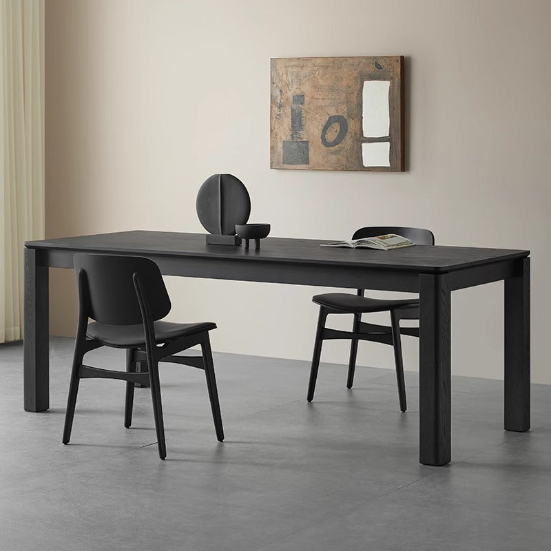 White ash wood PU leather wide dining chair