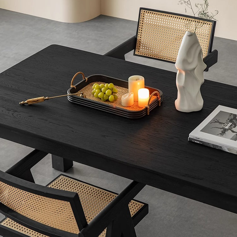 White ash wood modern dining table