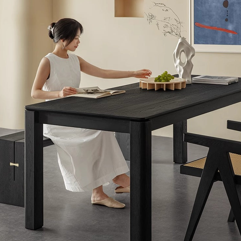 White ash wood modern dining table