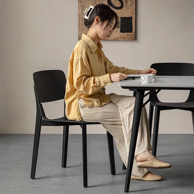 White oak modern natural dining chair