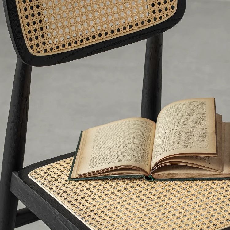White oak rattan style relaxing chair