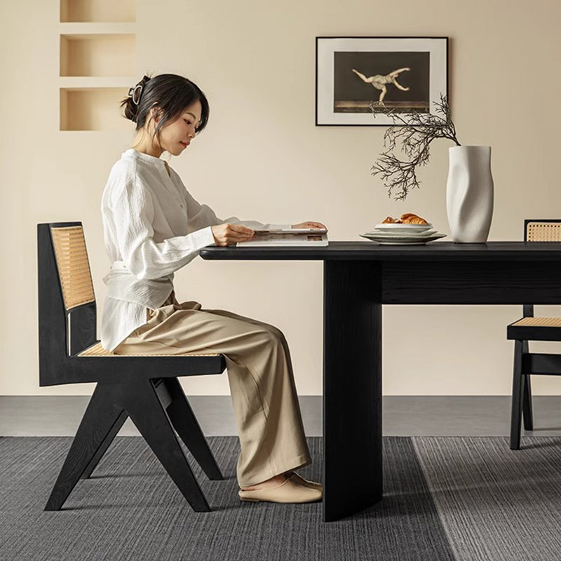 White ash V-leg table