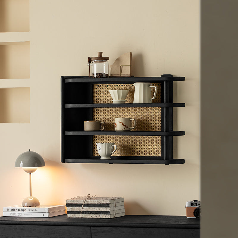 White Ash Rattan Style Shelf