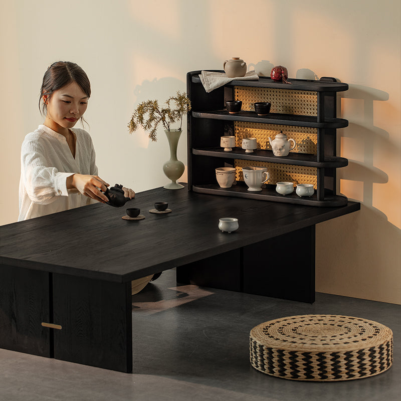 White Ash Rattan Style Shelf