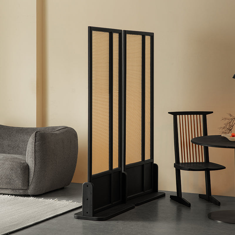 White ash rattan style partition