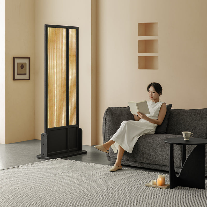 White ash rattan style partition