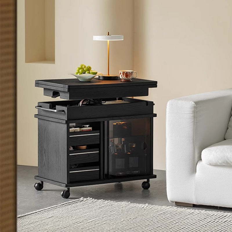 White ash wood modern lift-up low table
