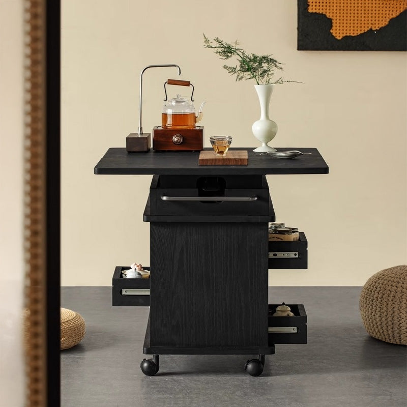 White ash wood modern lift-up low table