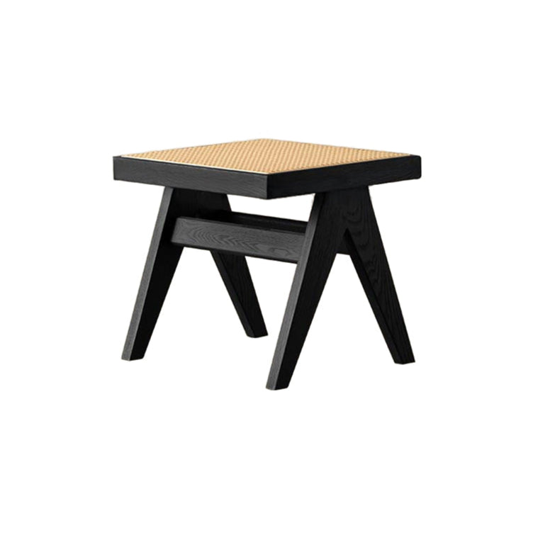 White ash rattan wooden stool