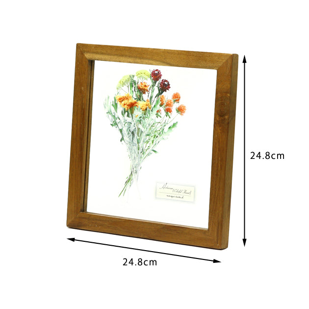 GLASS FRAME FLOWER ORANGE