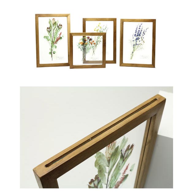 GLASS FRAME FLOWER YELLOW