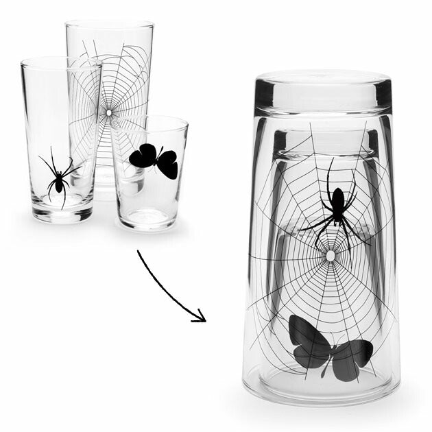 GLASS-SPIDER WEB SET