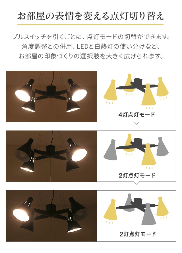 LEDシーリングライト 4灯タイプ ワイヤー調整