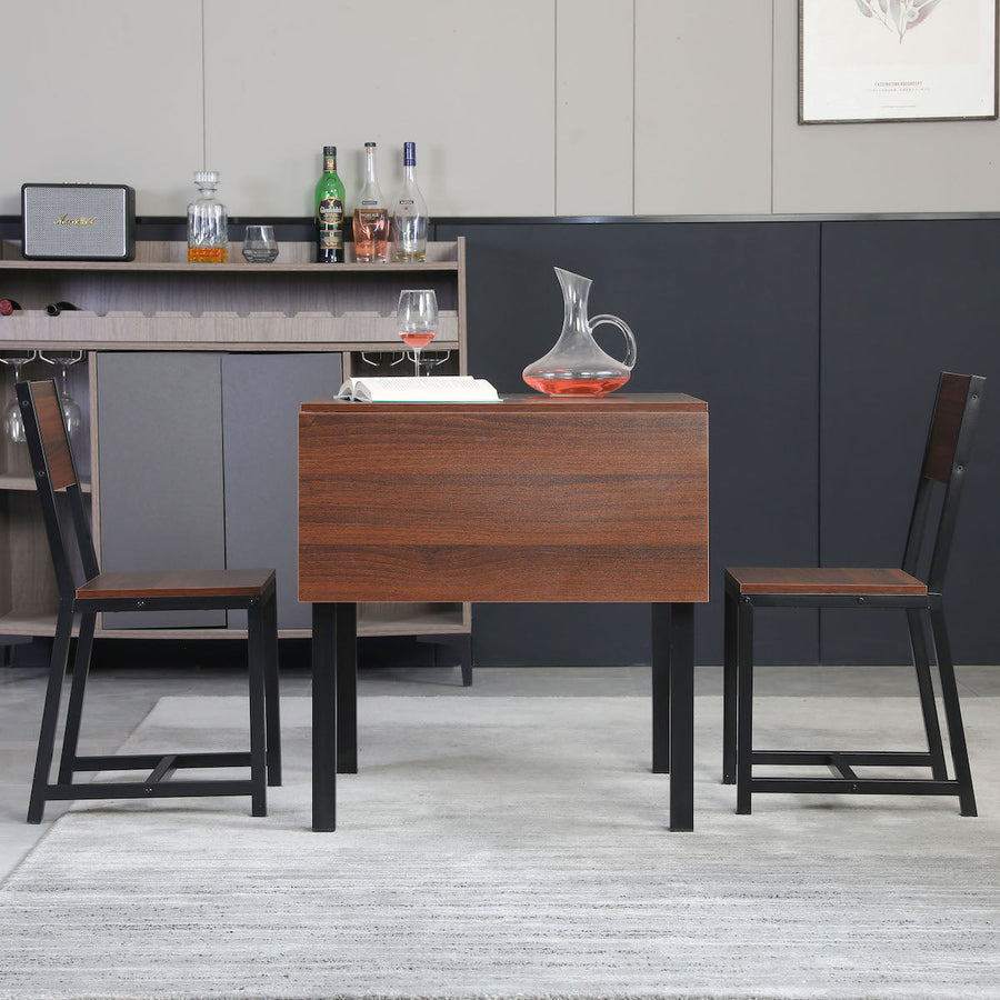 Wooden folding dining set of 3