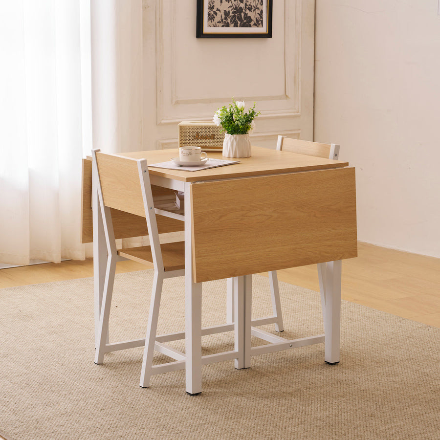 Wooden folding dining set of 3