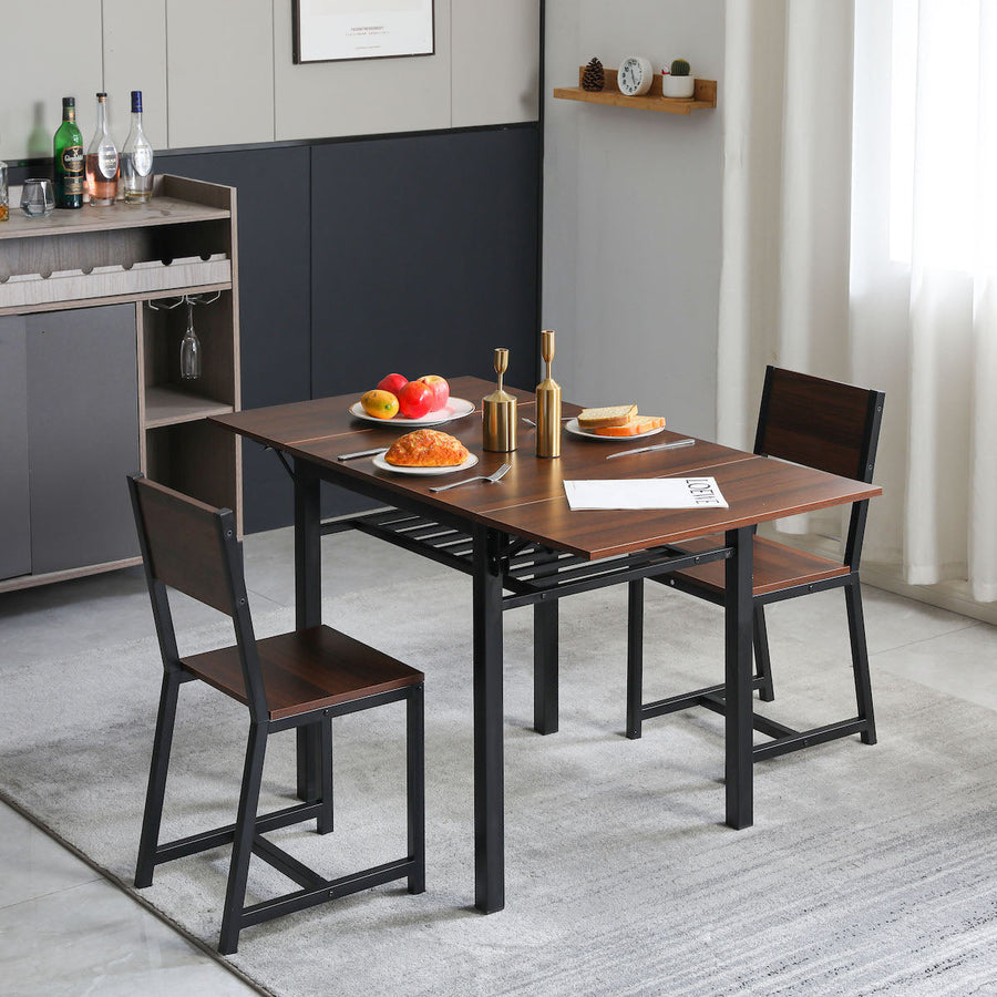 Wooden folding dining set of 3