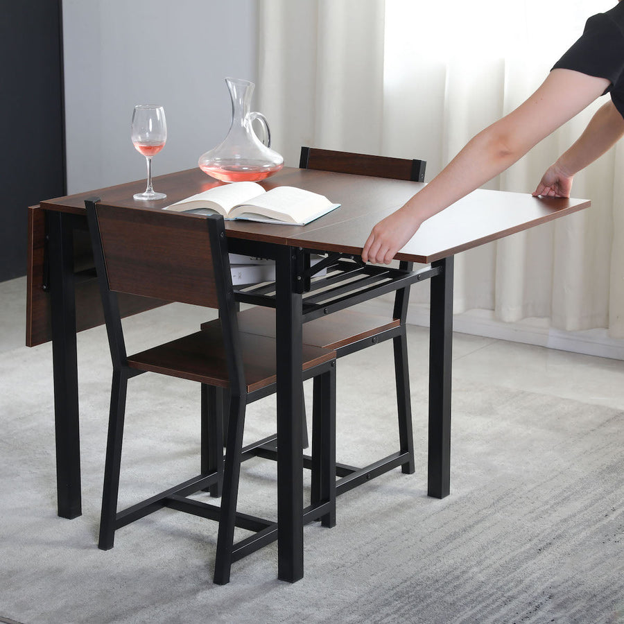 Wooden folding dining set of 3