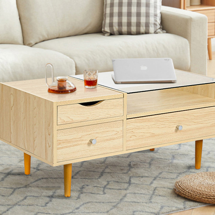 Natural glass center table