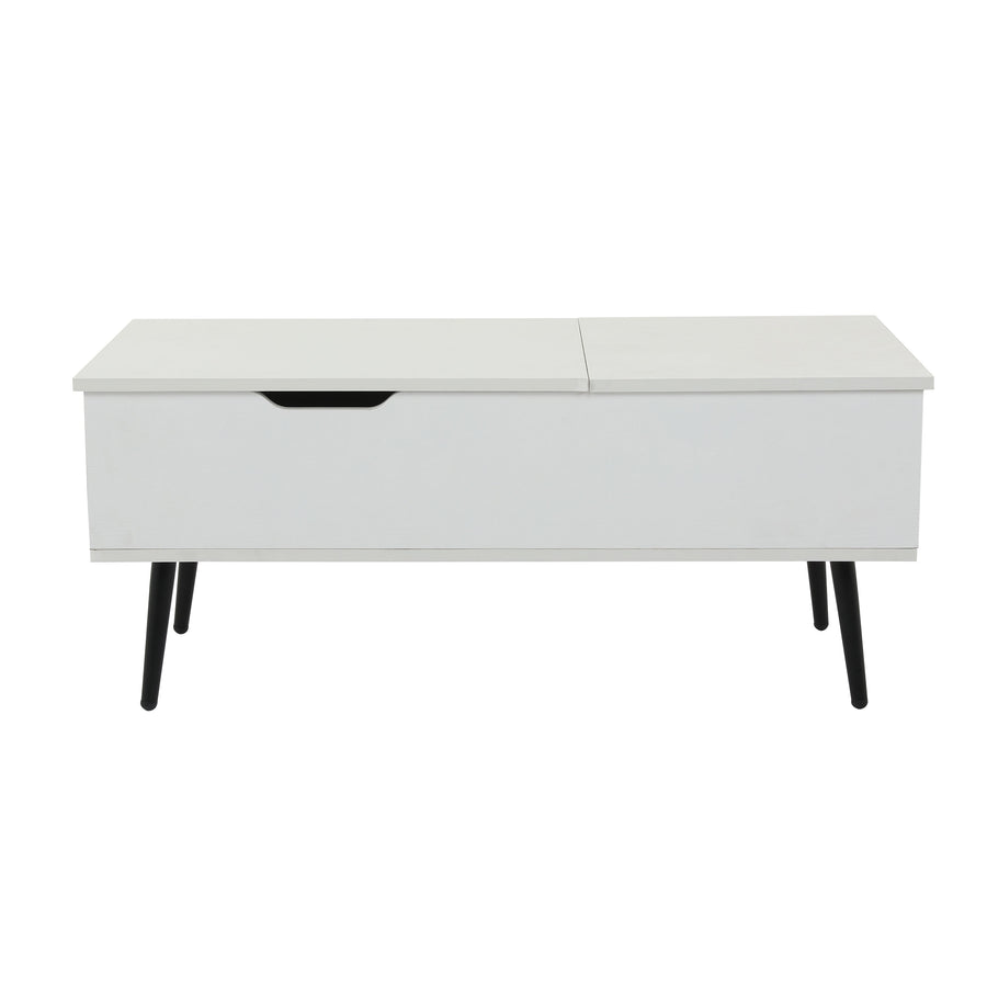 Height-adjustable low table with storage