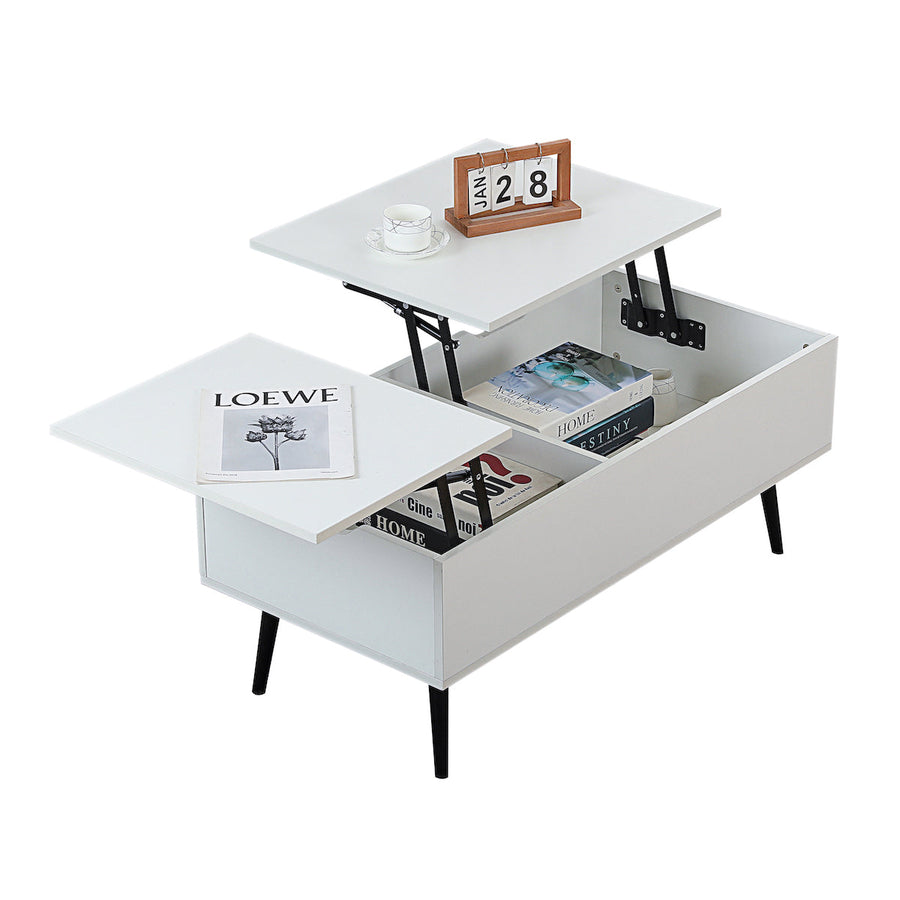 Height-adjustable low table with storage