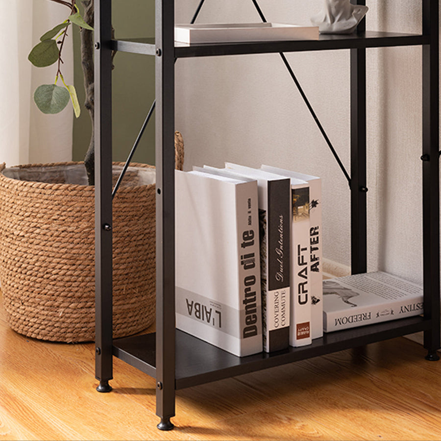 Work desk with wooden shelf