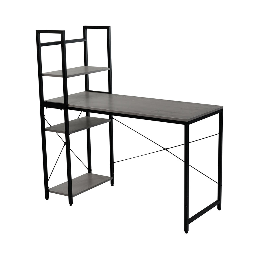 Work desk with wooden shelf
