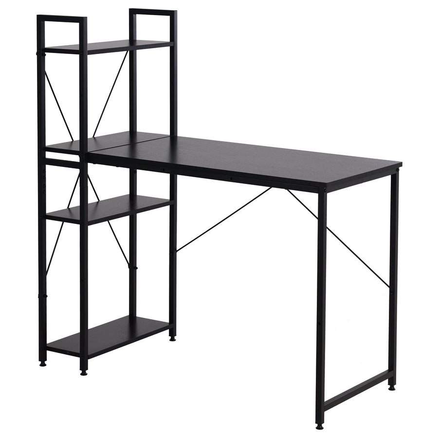 Work desk with wooden shelf