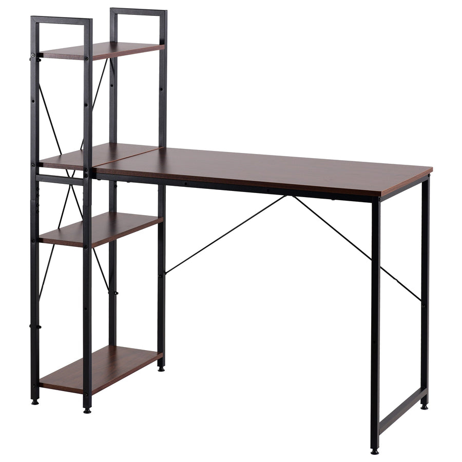 Work desk with wooden shelf