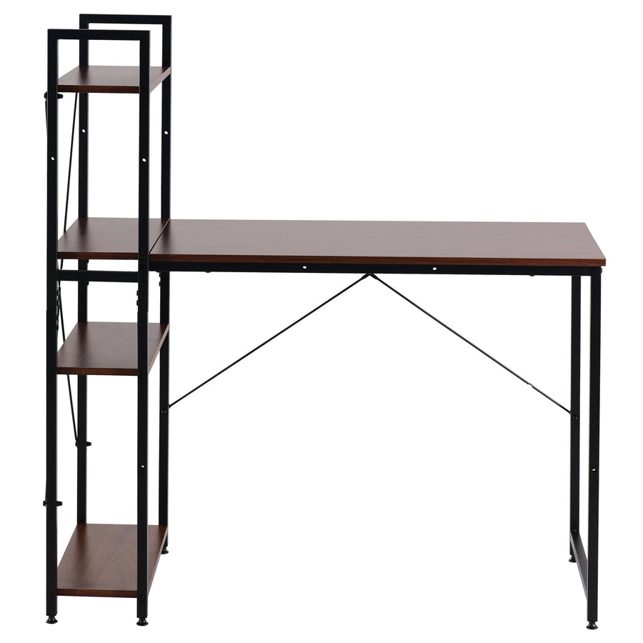 Work desk with wooden shelf