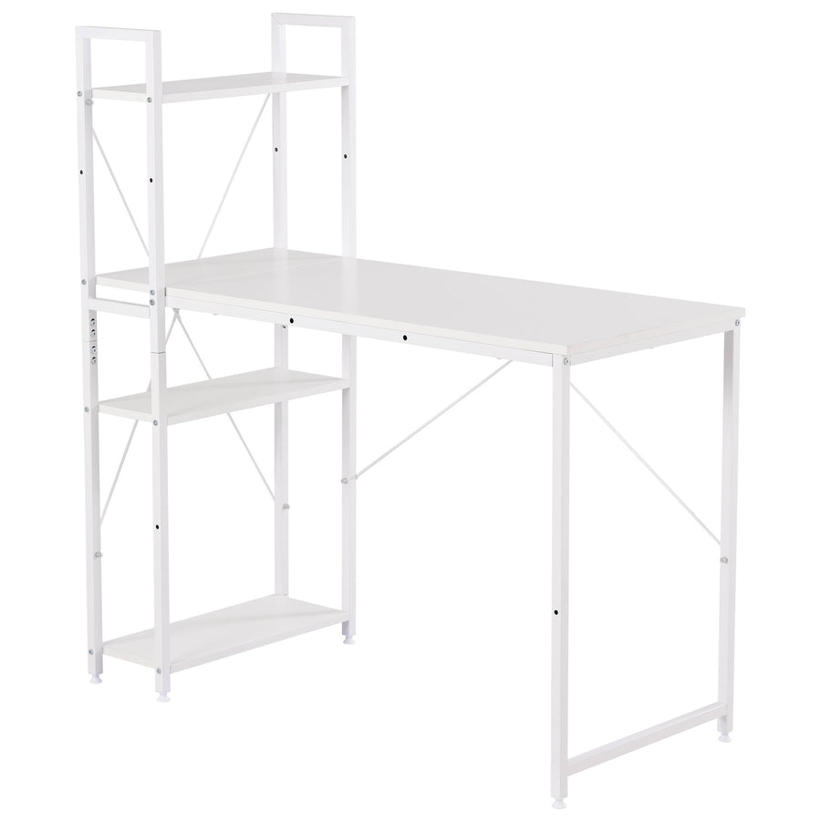 Work desk with wooden shelf