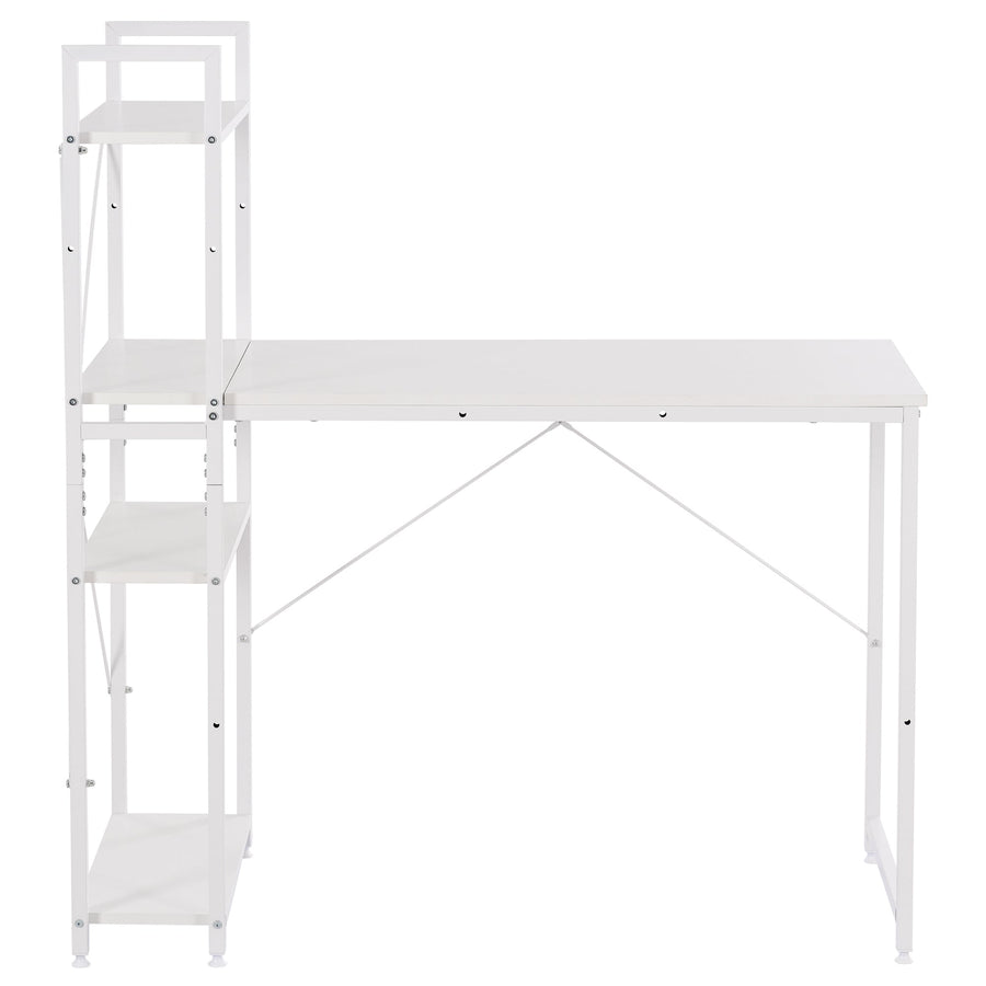 Work desk with wooden shelf