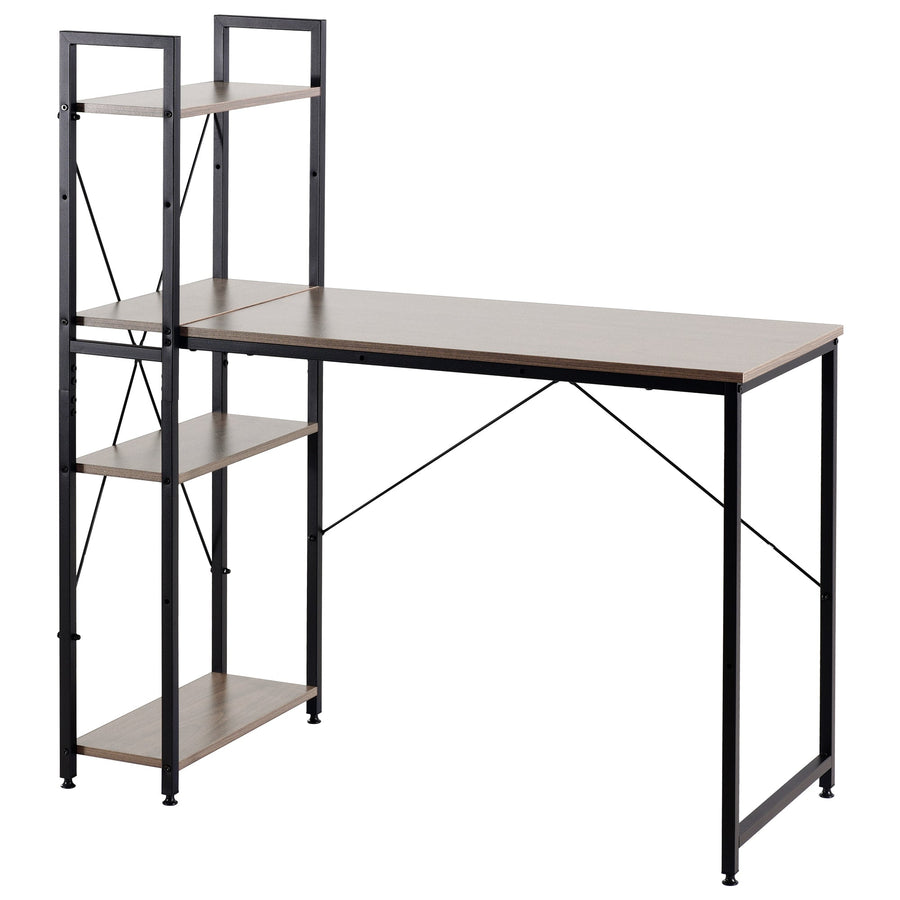 Work desk with wooden shelf