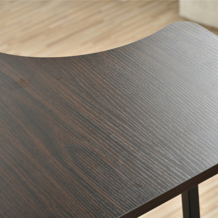L-shaped work desk with wooden shelf