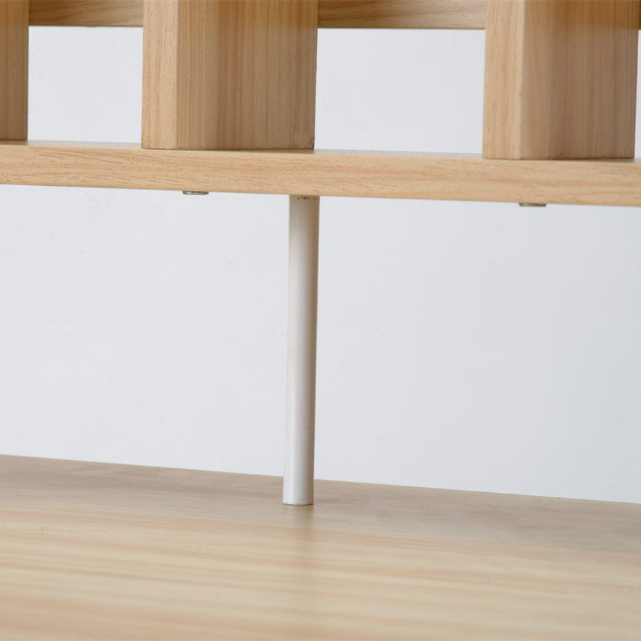 Work desk with wood grain storage stand