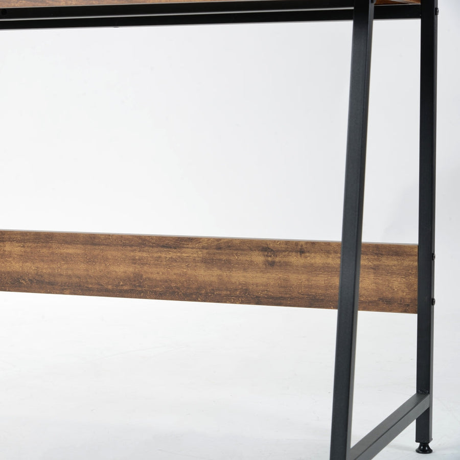 Work desk with wood grain storage stand