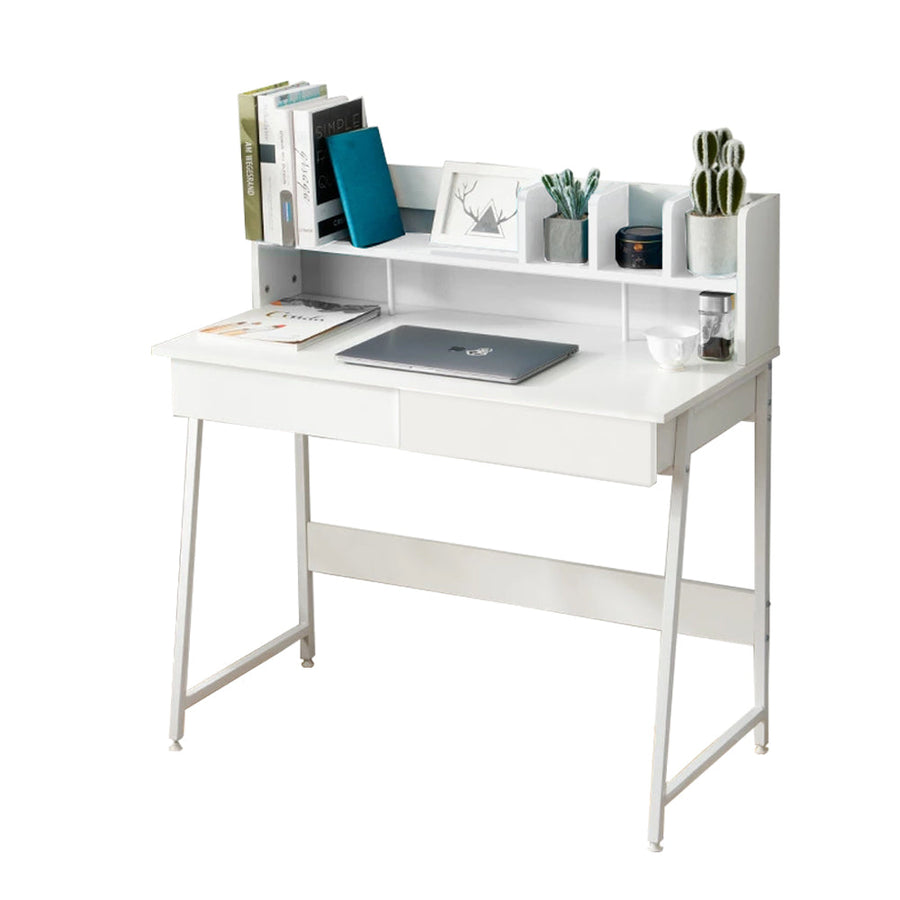 Work desk with wood grain storage stand