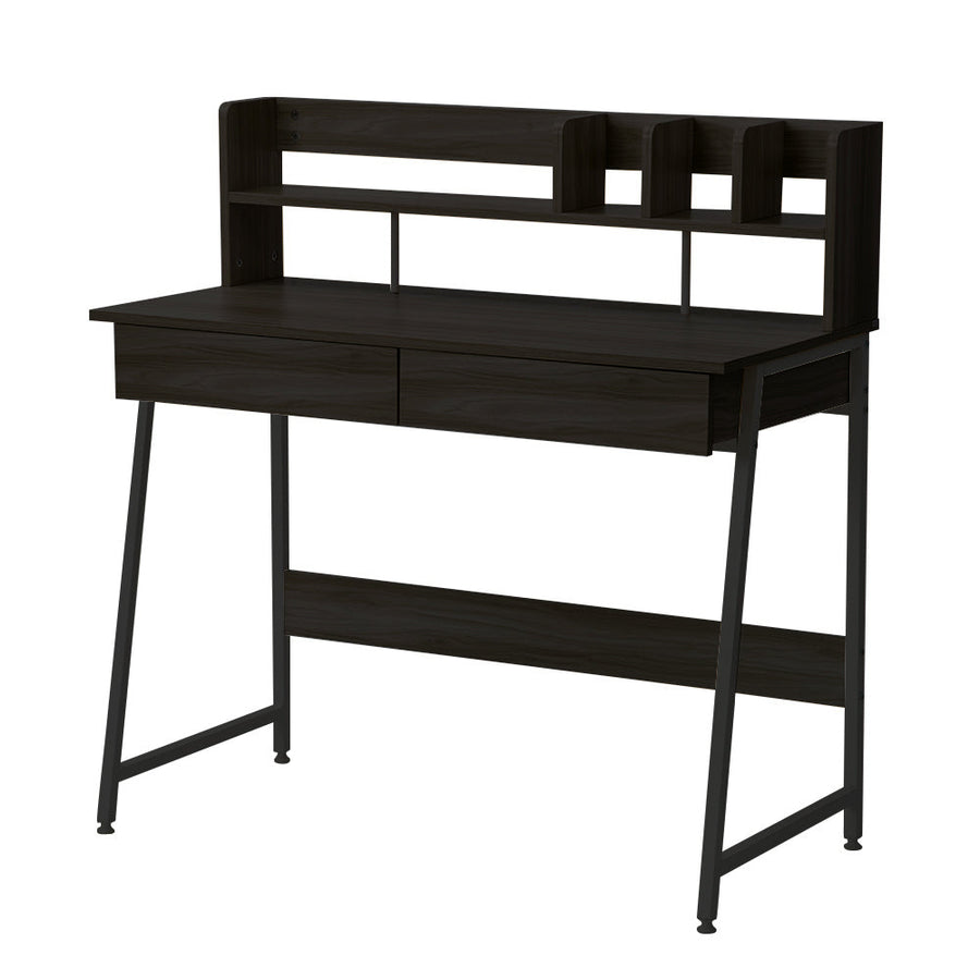 Work desk with wood grain storage stand
