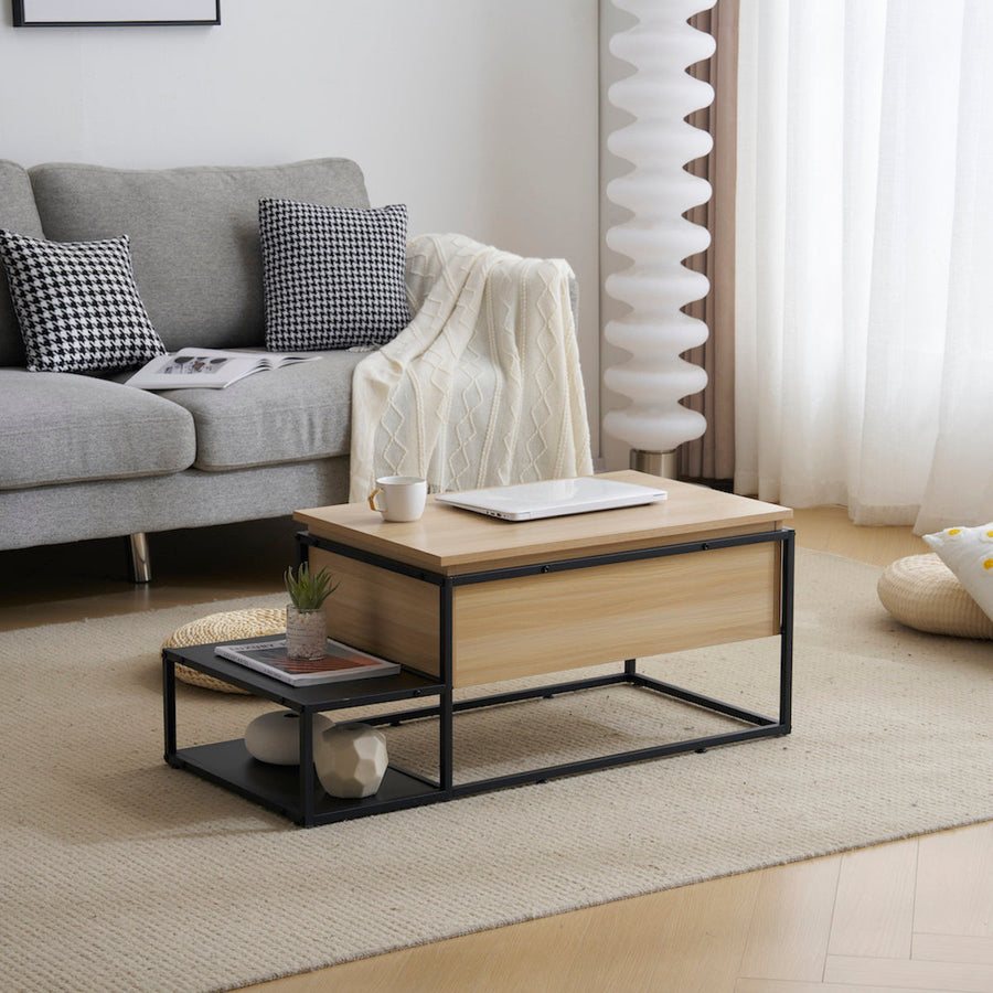 Height-adjustable multi-function center table