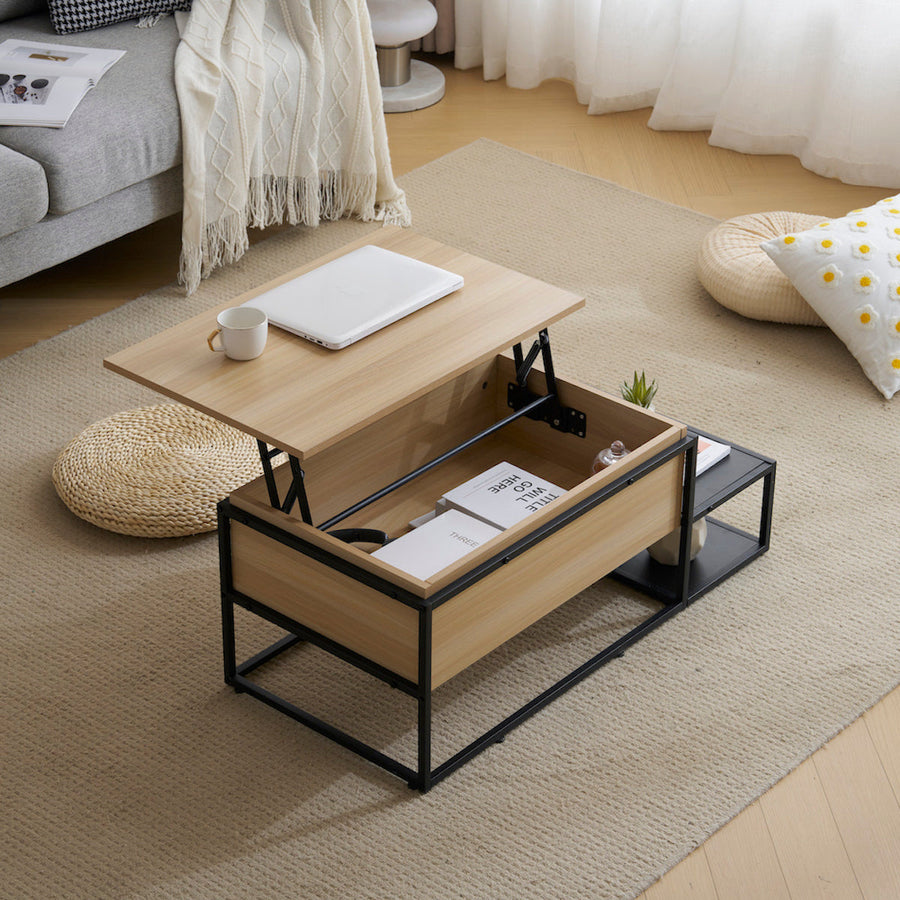 Height-adjustable multi-function center table