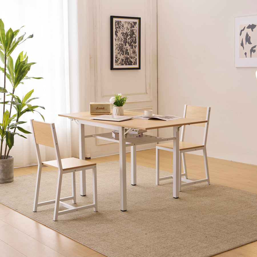 Wooden folding dining set of 3