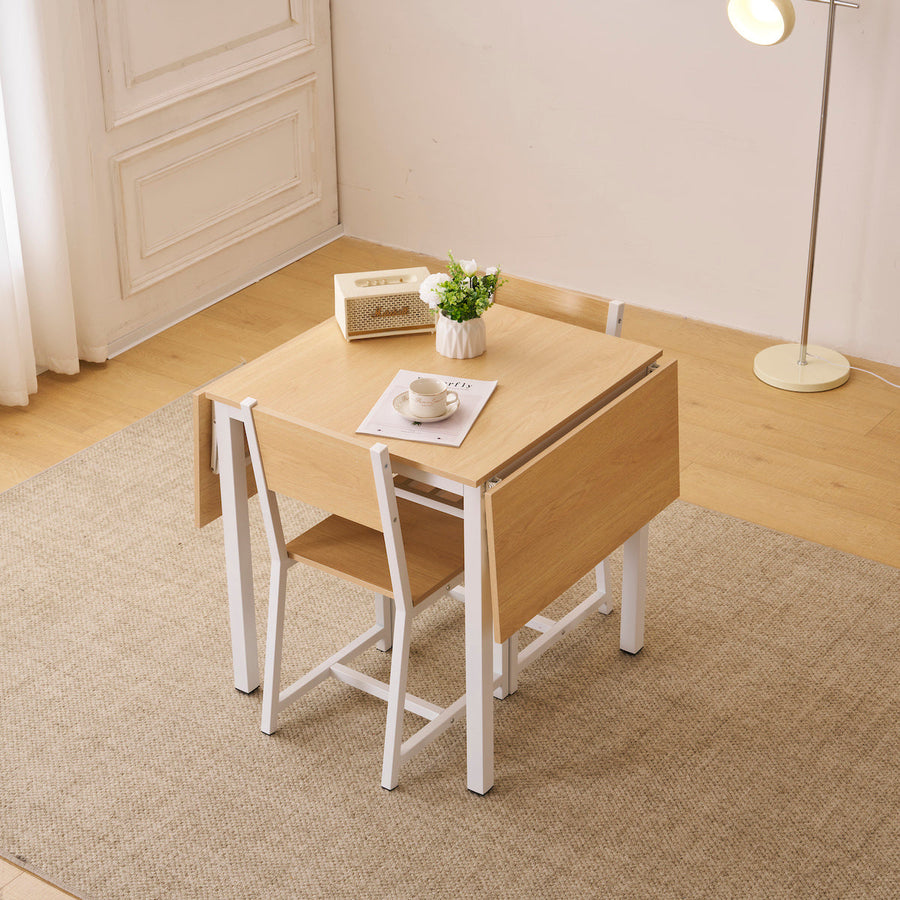 Wooden folding dining set of 3