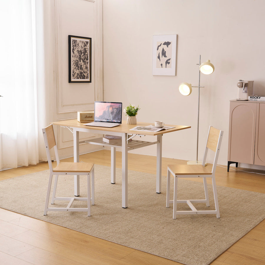 Wooden folding dining set of 3