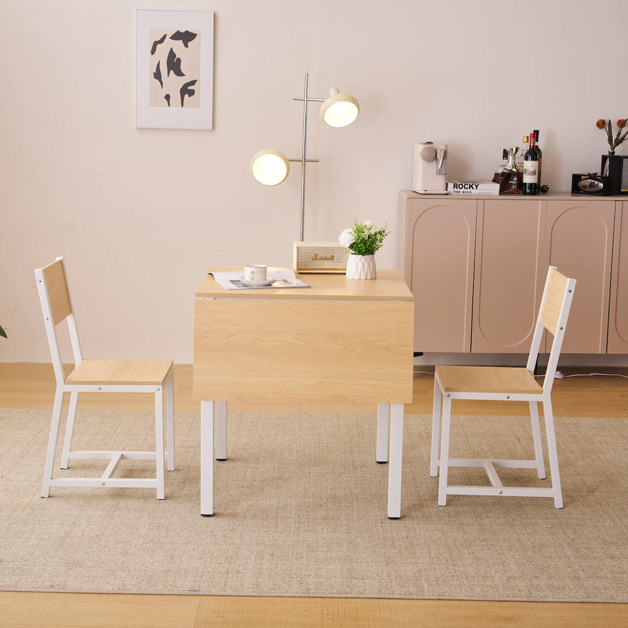 Wooden folding dining set of 3