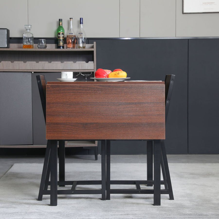Wooden folding dining set of 3
