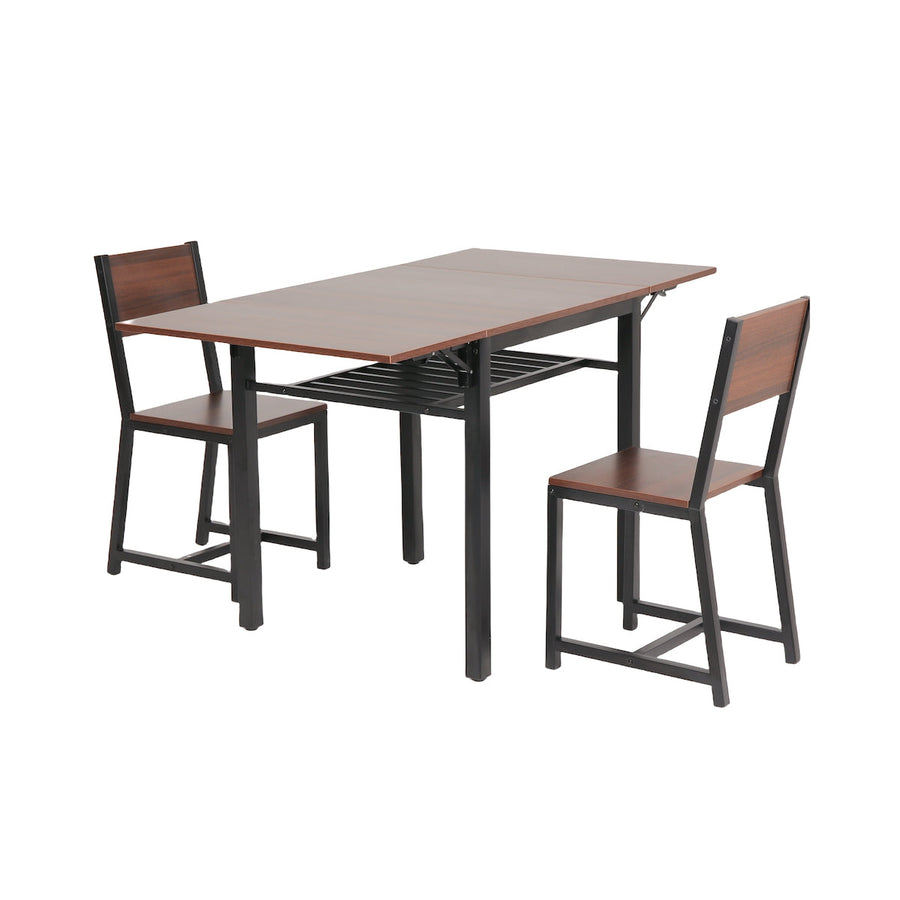 Wooden folding dining set of 3